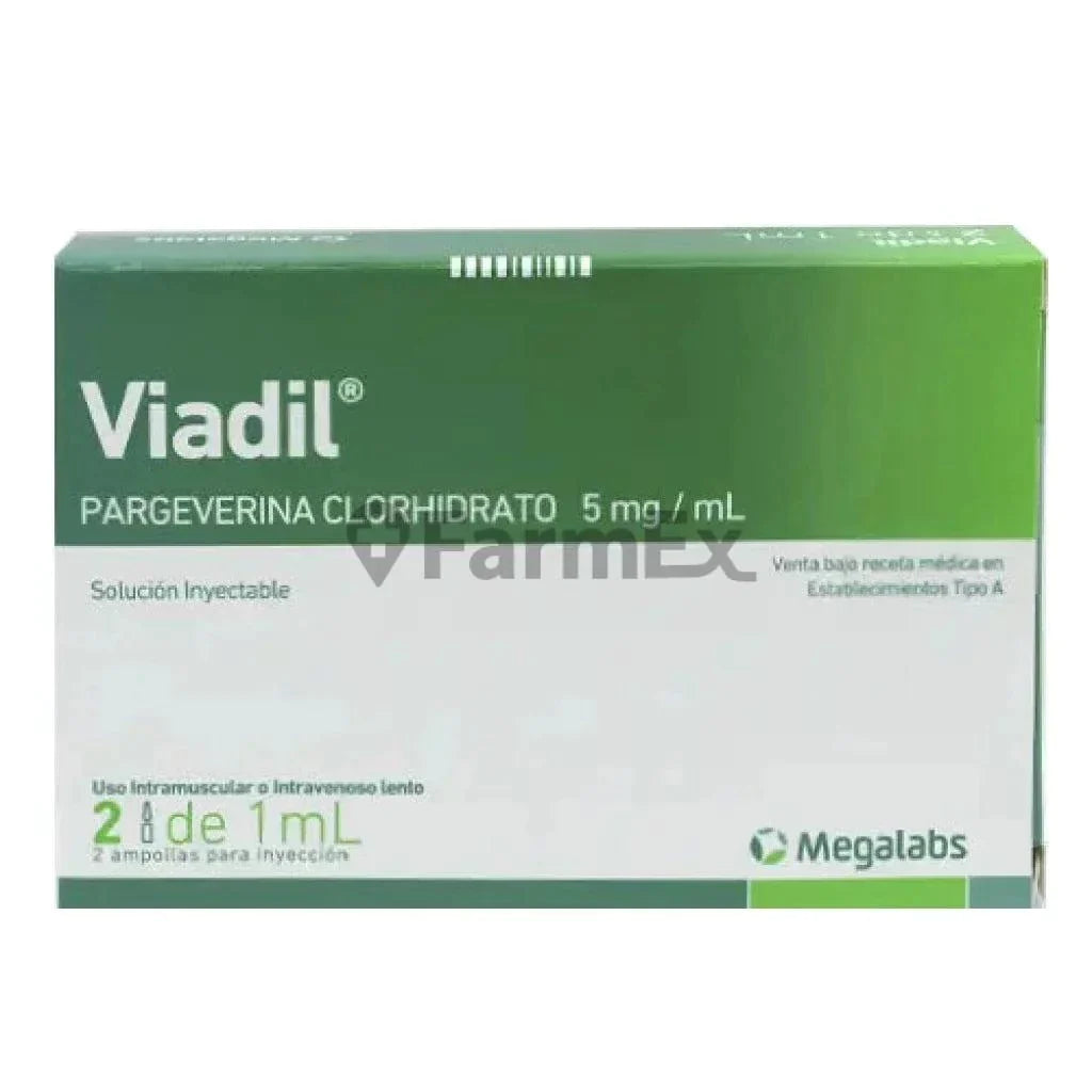Viadil Solución Inyectable 5 mg / 1 mL x 2 Ampollas Farmex-Fonasa-Persistente